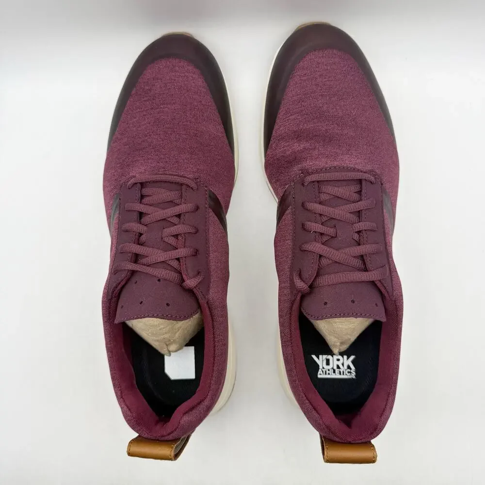 YORK Athletics Mens Henry Sweatshirt Casual Sneakers US 11 Red Knit Athletic NIB